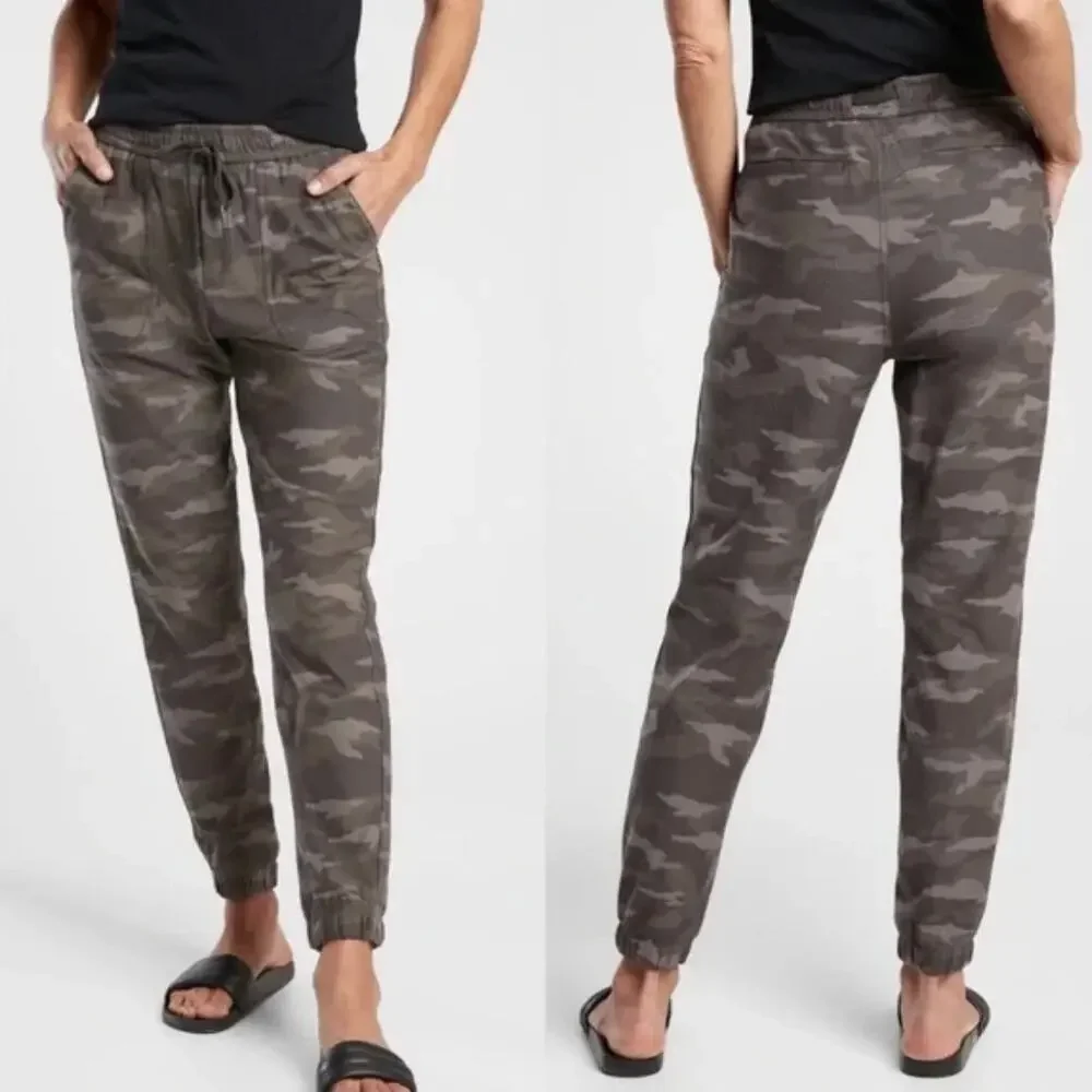 ATHLETA Camo Farallon Joggers Brown Gray Green Sz 20 Plus Size {K1} - Picture 1 of 4